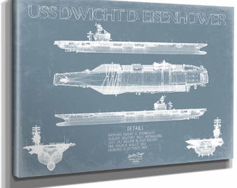 USS Dwight D Eisenhower CVN-69 Blueprint Wall Art - Original Carrier Print