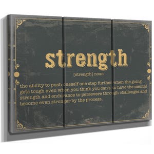 Strength Word Definition Wall Art - Gift for Strength Dictionary Artwork
