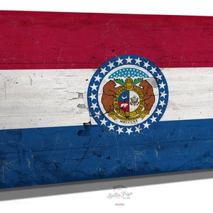 Missouri Flag Wall Art - Vintage State of Missouri Sign