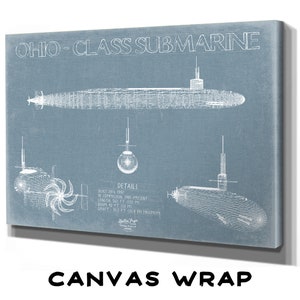 Ohio - Class Submarine Blueprint Wall Art - Original Submarine Print