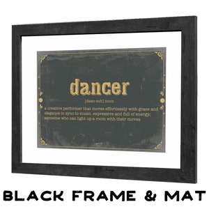 Dancer Word Definition Wall Art Gift for Dancer Dictionary Artwork image 4