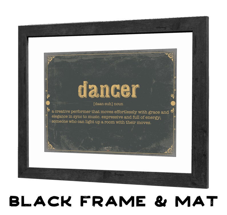 Dancer Word Definition Wall Art Gift for Dancer Dictionary Artwork image 4