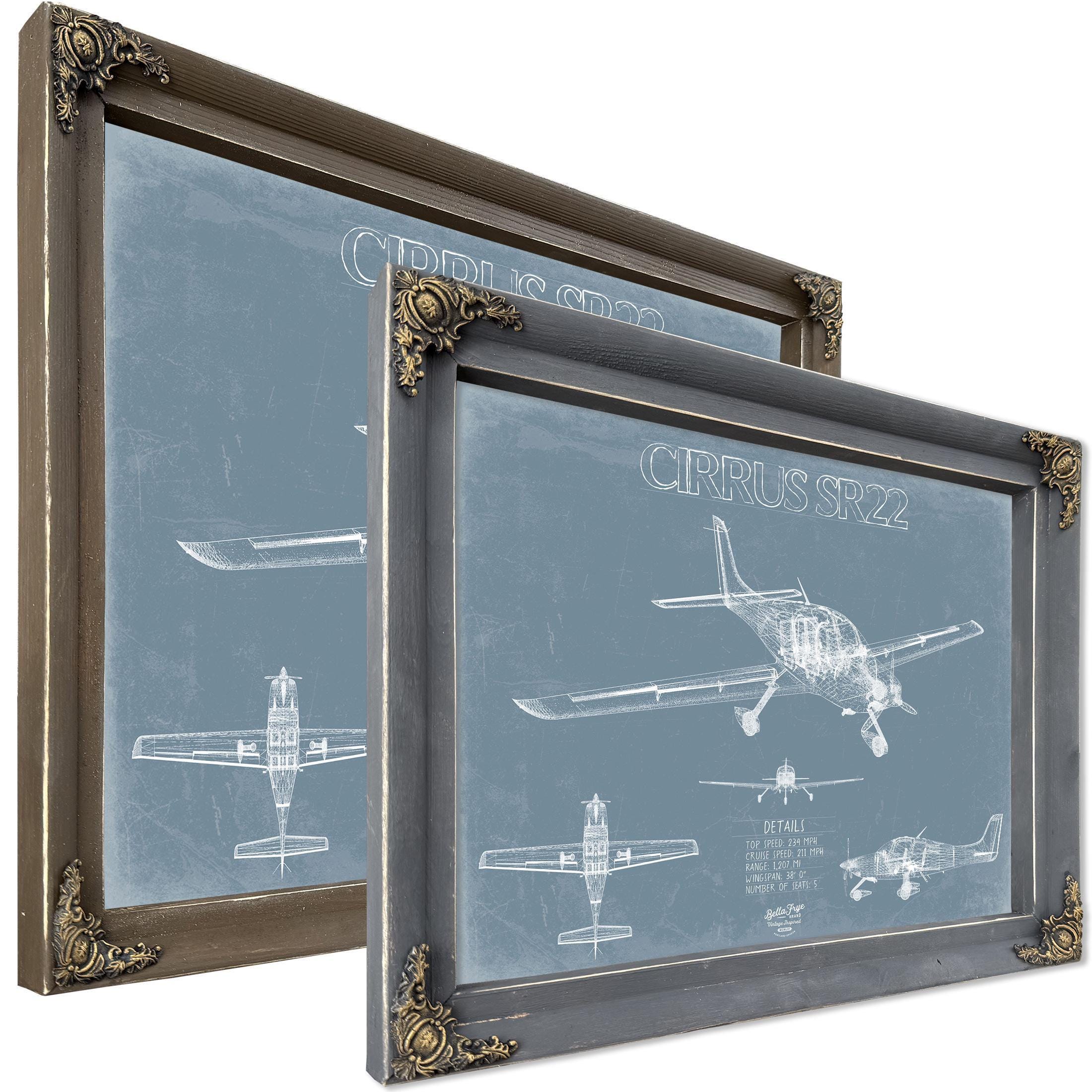 Beechcraft Bonanza V35 Aircraft Blueprint Wall Art - Original Aviation ...