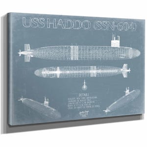 USS Haddo (SSN-604) Blueprint Wall Art - Original Submarine Print