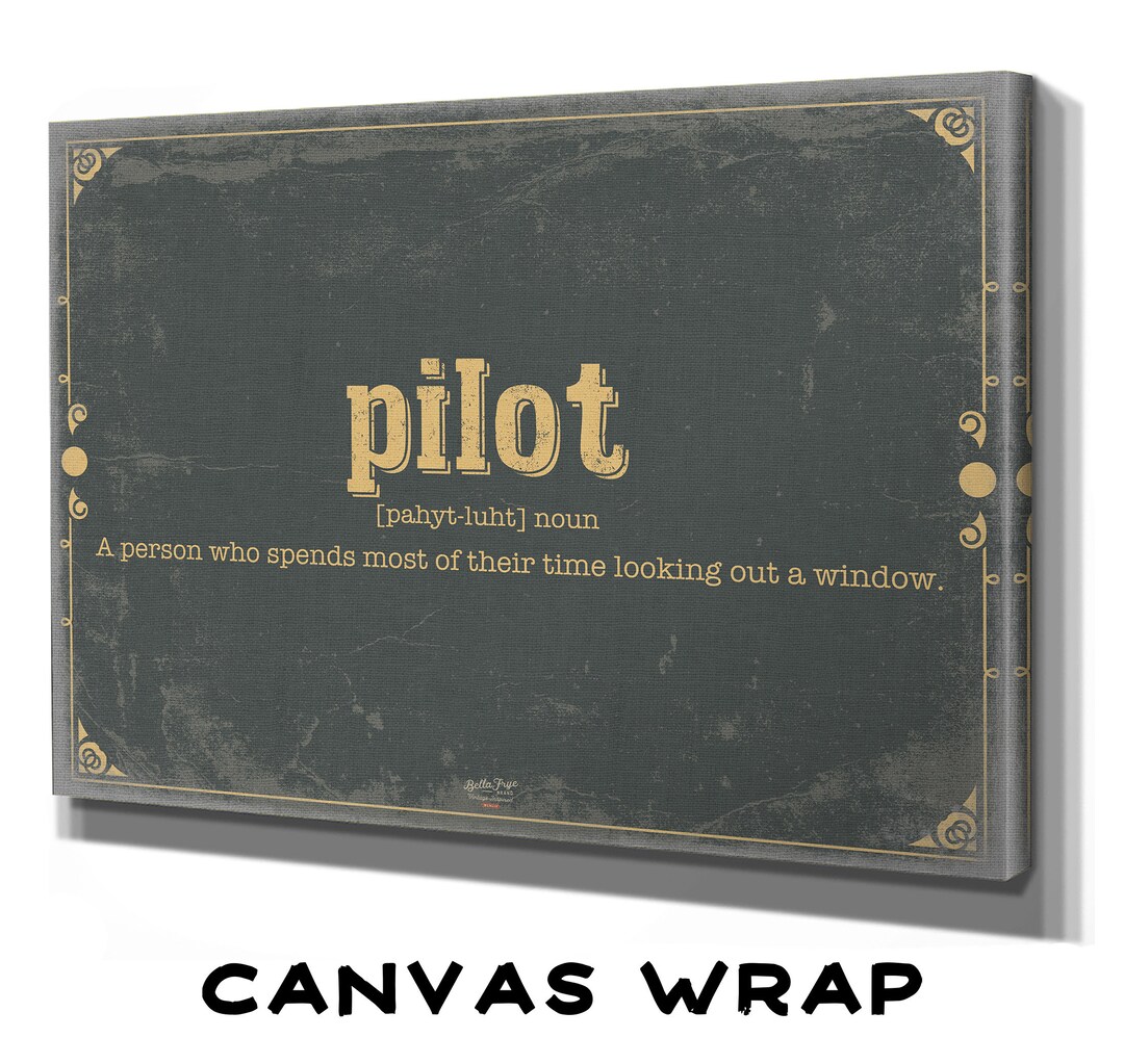 Pilot Word Definition Wall Art Gift for Pilot Dictionary Etsy