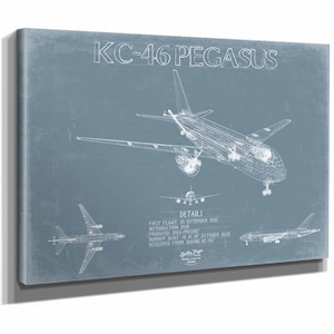 Boeing KC-46 Pegasus Aircraft Blueprint Wall Art - Original Airplane Print