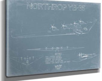 YB-35 Blueprint Wall Art - Original Airplane Print