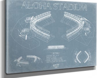 Aloha Stadium Blueprint Art Print - Original Design