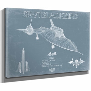 Lockheed SR-71 Blackbird Aircraft Blueprint Wall Art - Original Military Plane Print