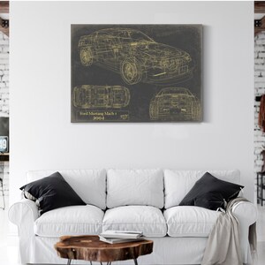 Vintage 2004 Mustang Mach 1 Car Model Print, Gifts for Him, Original