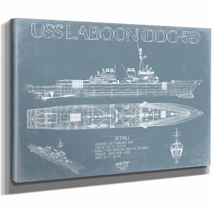 USS Laboon (DDG-58) Blueprint Wall Art - Original Destroyer Print