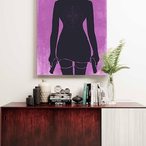 Woman Shooting Target Art – Giclee Print, Framed or Canvas