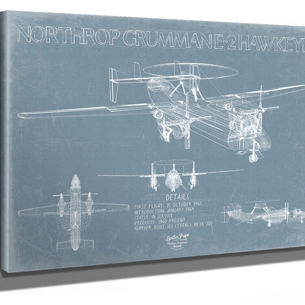 E-2 Hawkeye Blueprint Wall Art - Original Airplane Print