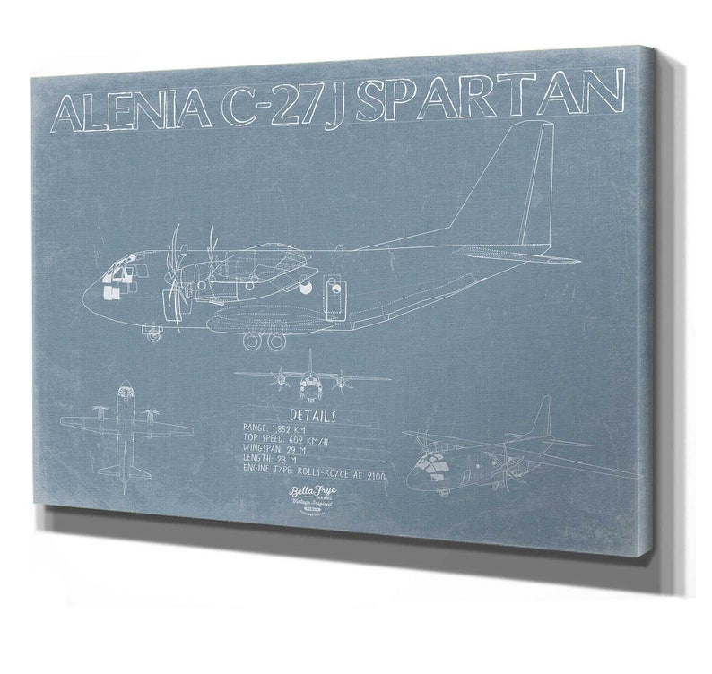 alenia-c-27j-spartan-aircraft-blueprint-wall-art-original-etsy