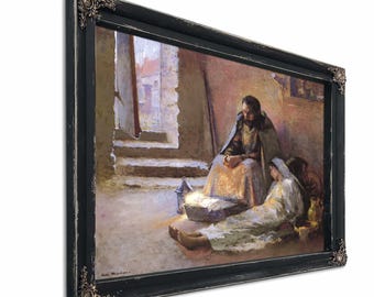 The Nativity by Gari Melchers: Christmas Holy Family Canvas Art, Framed Print