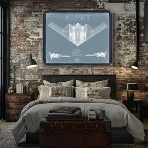 Northrop Grumman B-2 Spirit Aircraft Blueprint Wall Art - Original Aviation Plane Print image 6