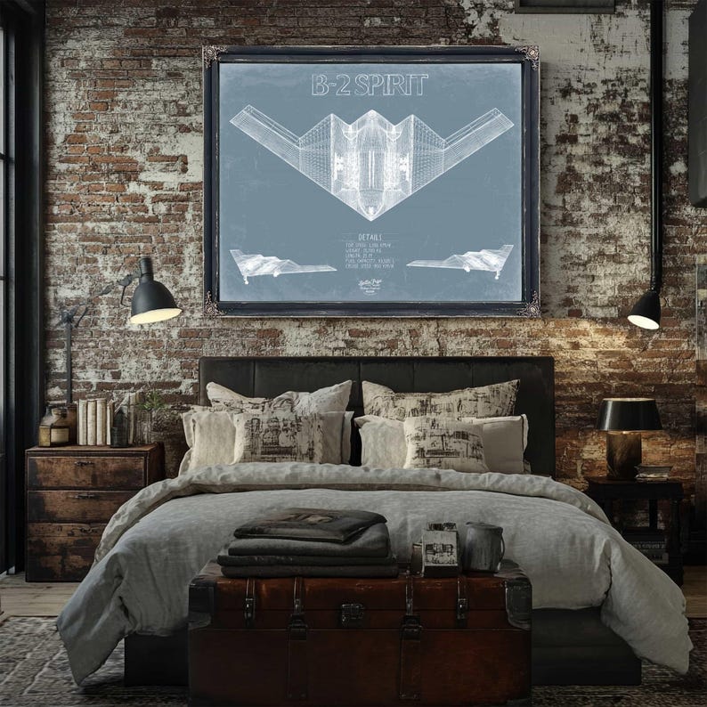 Northrop Grumman B-2 Spirit Aircraft Blueprint Wall Art - Original Aviation Plane Print image 6