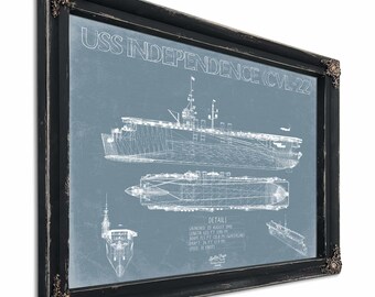 USS Independence (CVL-22) Blueprint Wall Art - Original Carrier Print
