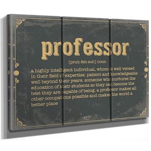 Professor Word Definition Wall Art - Gift for Professor Dictionary Artwork