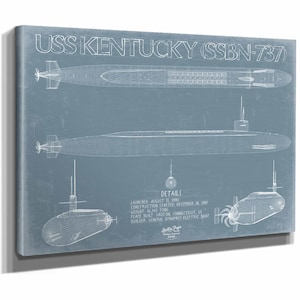 USS Kentucky (SSBN-737) Blueprint Wall Art - Original Submarine Print