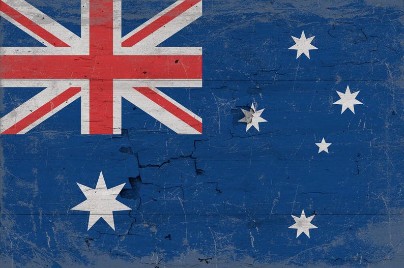 Vintage Australia Wall Art - Australian Flag Sign on Canvas image 8