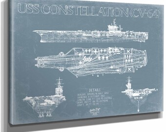 USS Constellation (CV-64) Blueprint Wall Art - Original Carrier Print