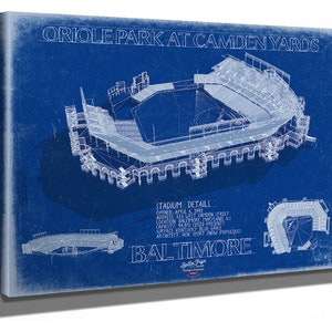 Oriole Park at Camden Yards Blueprint Art Print