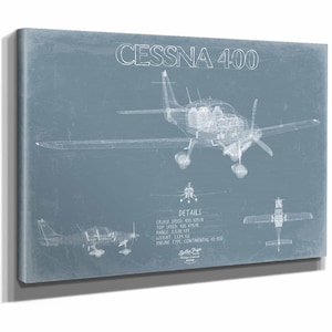 Cessna 400 TTx Aircraft Blueprint Wall Art - Original Airplane Print