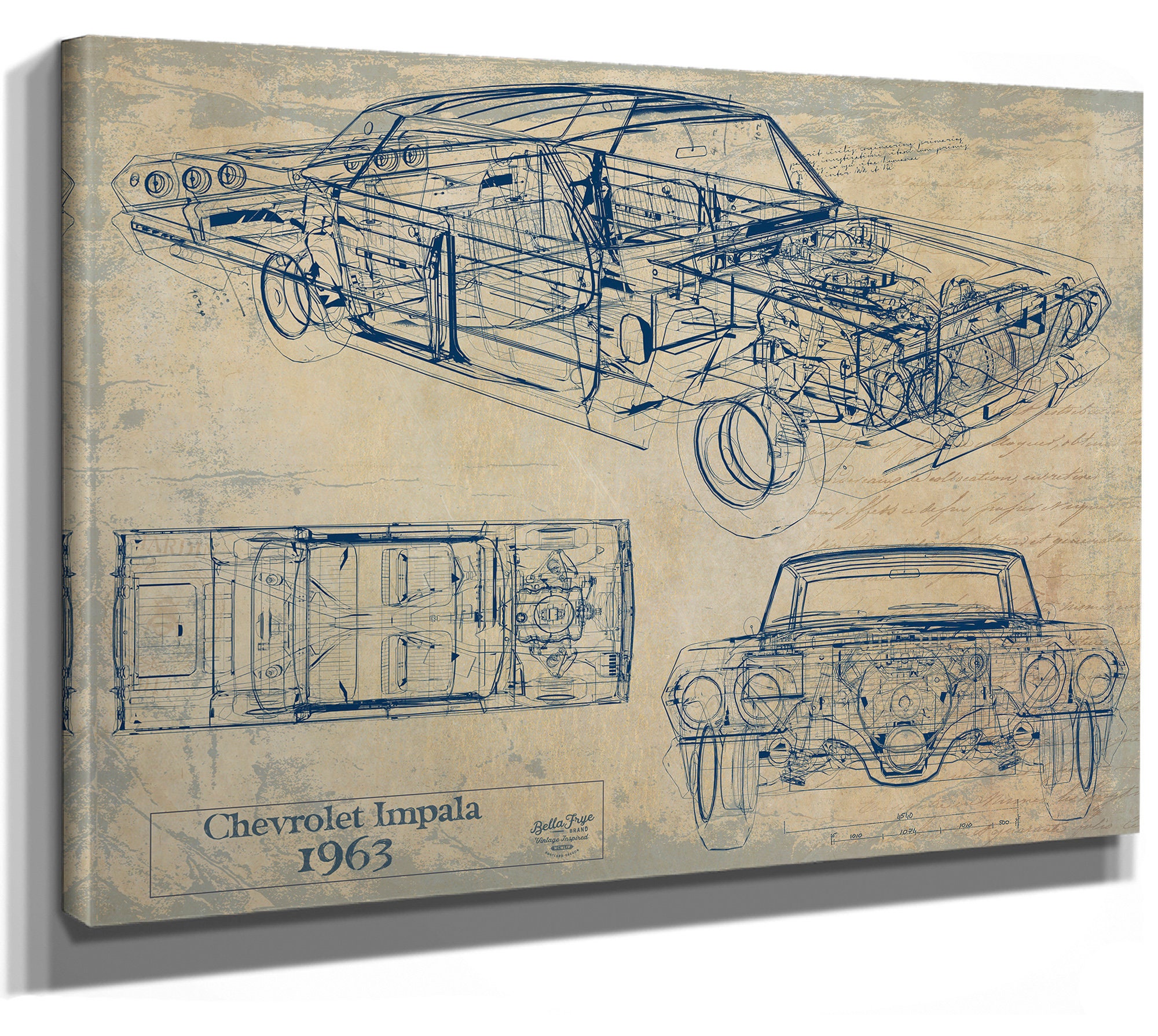 Vintage 1963 Chevrolet Impala Car Model Print, Gifts for Him