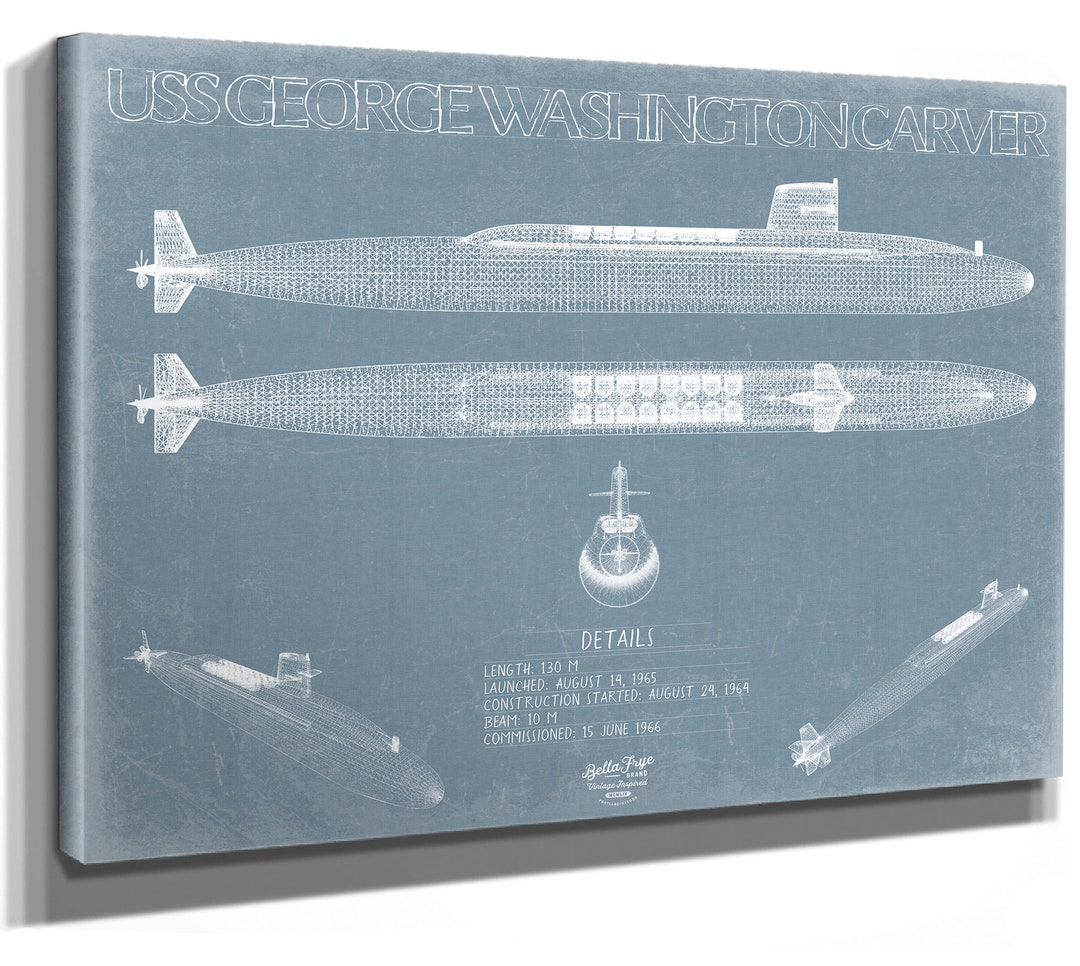 USS Washington Carver (SSBN656) Blueprint Wall Art Original