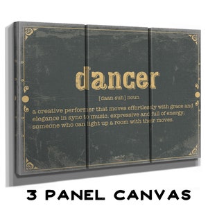 Dancer Word Definition Wall Art Gift for Dancer Dictionary Artwork image 2