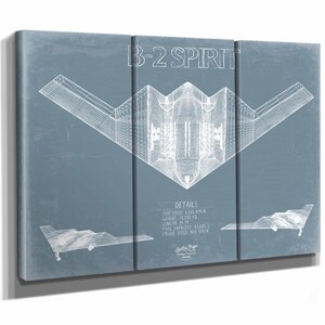 Northrop Grumman B-2 Spirit Aircraft Blueprint Wall Art - Original Aviation Plane Print image 7