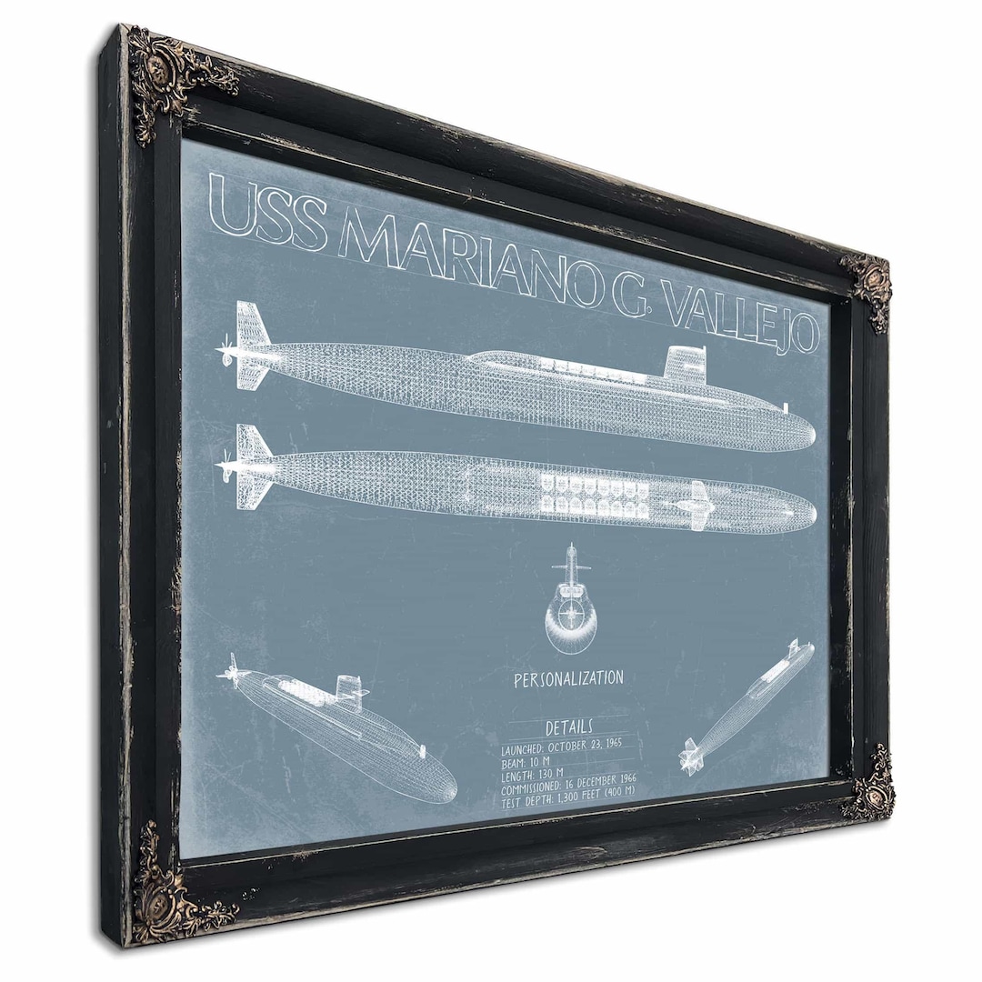 USS Mariano G. Vallejo (SSBN658) Blueprint Wall Art Original