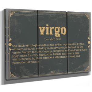 Virgo Word Definition Wall Art - Gift for Virgo Dictionary Artwork