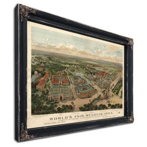 St. Louis World&#39;s Fair 1904 Vintage Map Wall Art - Bird&#39;s Eye View City Canvas Art