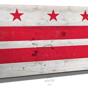 Vintage Washington DC Flag Art: Distressed Capital City Sign