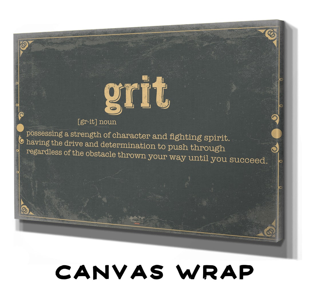 Grit Word Definition Wall Art Gift for Grit Dictionary Artwork Etsy