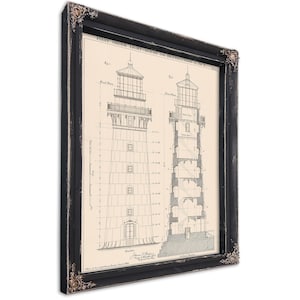 Vintage Lighthouse Drawing: Coastal Nautical Wall Art Print