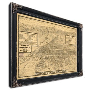 Art mural carte vintage de Colorado Springs, Colorado - Art sur toile vue plongeante sur la ville