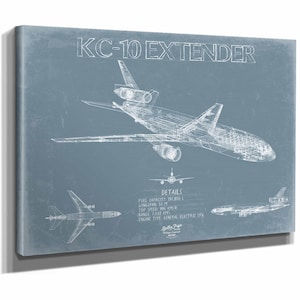 McDonnell Douglas KC-10 Extender Aircraft Blueprint Wall Art - Original Fighter Plane Print