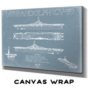 USS Randolph (CV-15) Blueprint Wall Art - Original Carrier Print