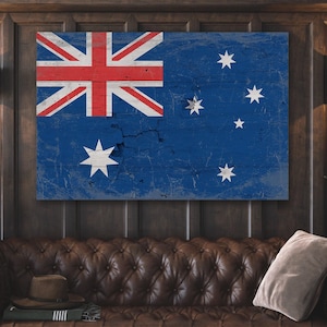 Vintage Australia Wall Art - Australian Flag Sign on Canvas image 6
