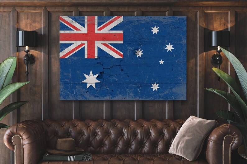 Vintage Australia Wall Art - Australian Flag Sign on Canvas image 6