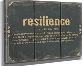 Resilience Word Definition Wall Art - Gift for Resilience Dictionary Artwork