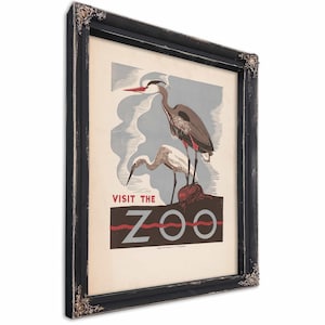 Visit the Zoo Vintage Poster – 1930s Animal Art Print, Framed or Unframed Wall Decor