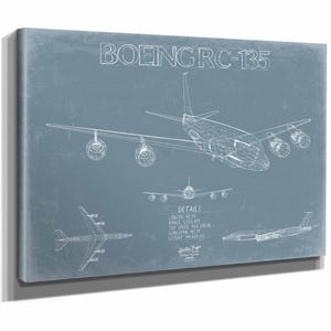 Boeing RC-135 Aircraft Blueprint Wall Art - Original Aviation Plane Print