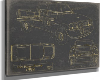 1998 Truck Model Mancave Blueprint Art