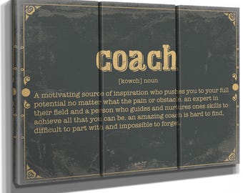 Coach Word Definition Wall Art - Gift for Coach Dictionary Artwork