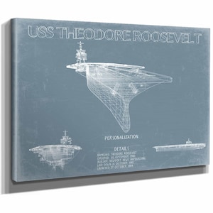 USS Theodore Roosevelt (CVN-71) Blueprint Wall Art - Original Carrier Print