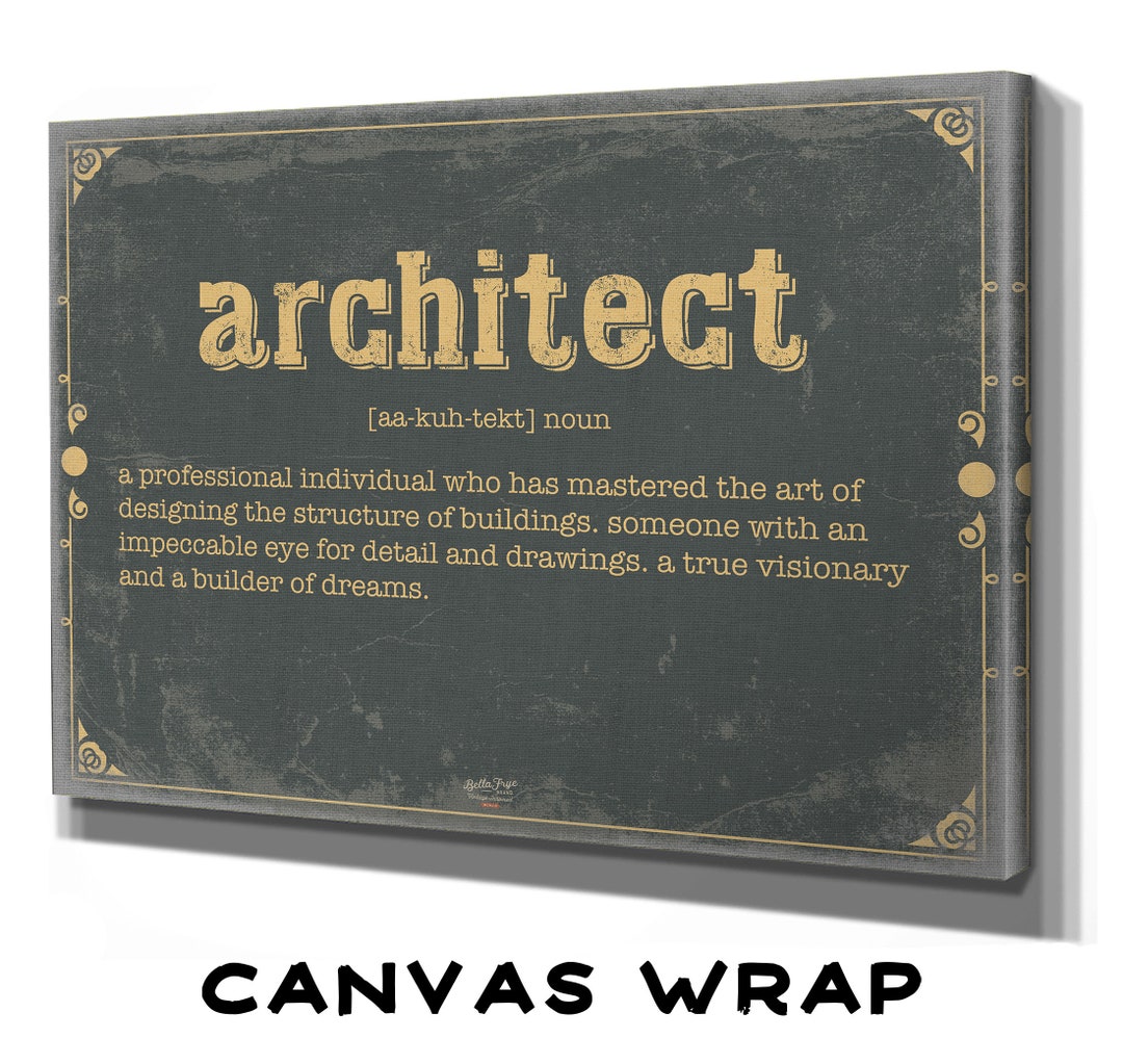 Architect Word Definition Wall Art Gift for Architect Dictionary
